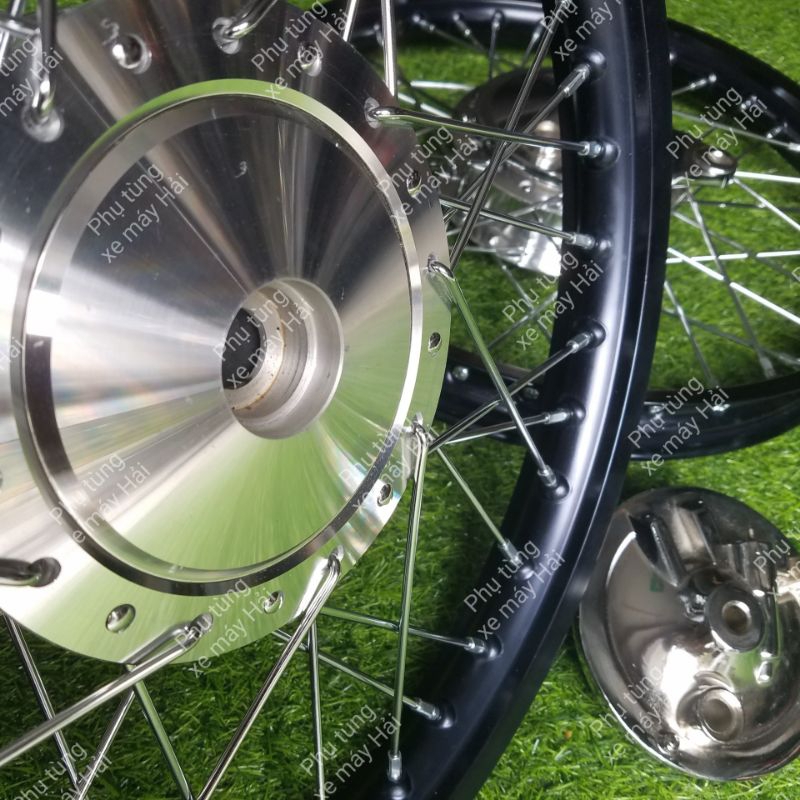 Bánh căm wave dream 2 thắng đùm phanh cơ trước sau niềng thái đen full má đùm trước sau như hình HTH46 MSP C0179