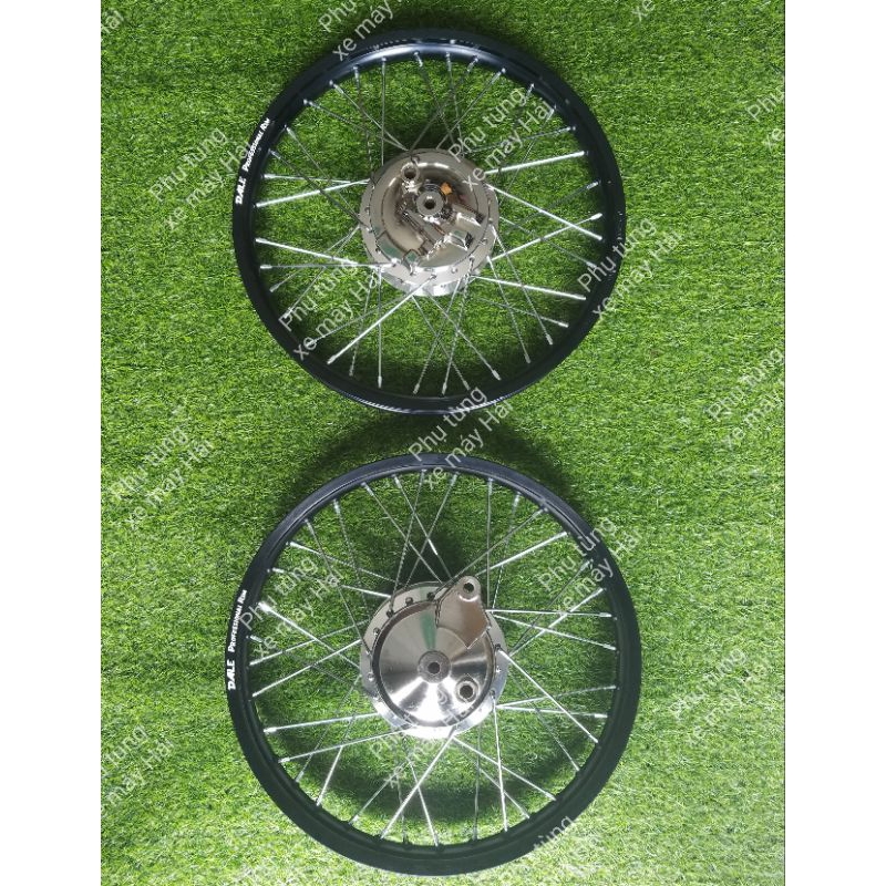 Bánh căm wave dream 2 thắng đùm phanh cơ trước sau niềng thái đen full má đùm trước sau như hình HTH46 MSP C0179