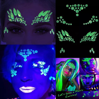Neon Face sticker ‼️Dán mặt Neon phát sáng trong đêm đi Rave Fes‼️
