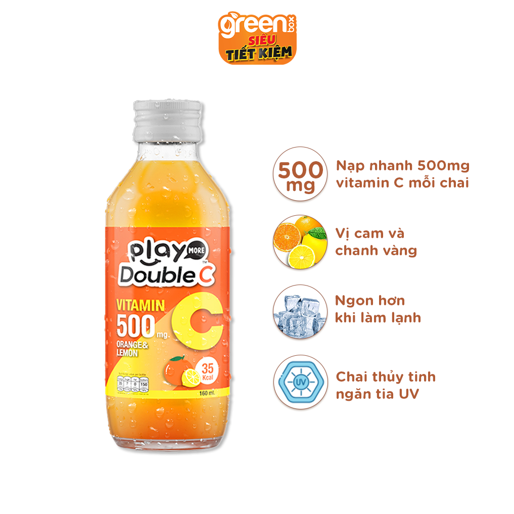 Combo 12 chai nước giải khát vị cam và chanh vàng Playmore Double C