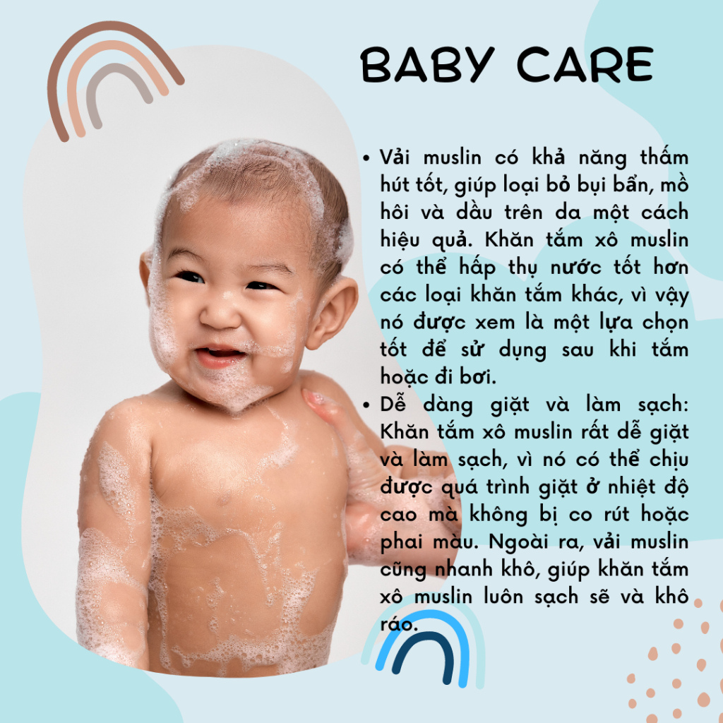 Khăn Tắm Xô Đa Năng Unbee Chất Xô Muslin Hàn 2 lớp ( 110x110cm ) PN010