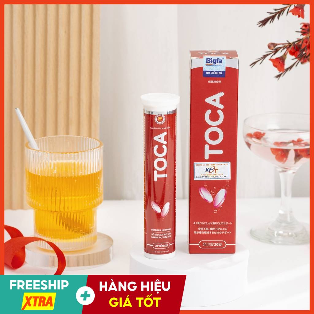 Viên Sủi Tăng Cân Toca Hỗ Trợ Tăng Cân Ăn Ngon Giảm Mệt Mỏi - 1 Tuýp 20 Viên