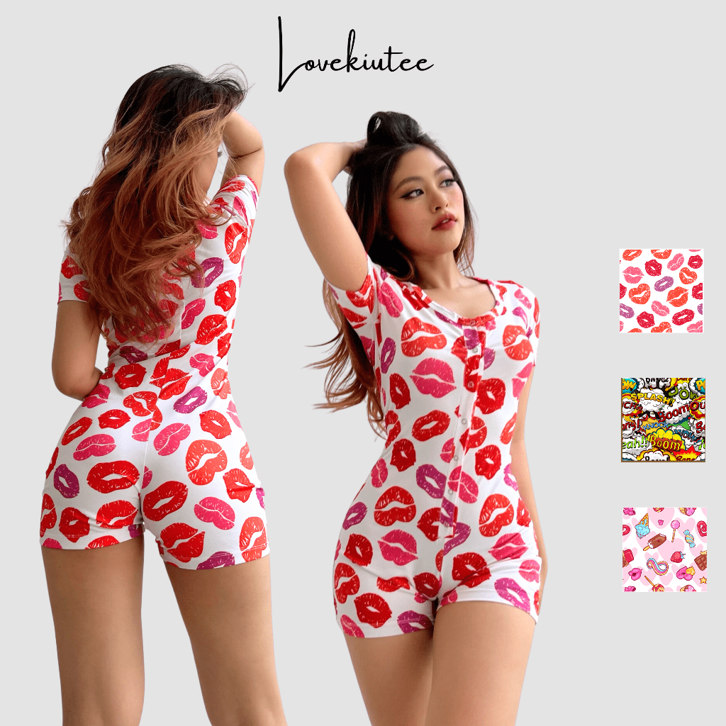 Jumpsuit body bộ áo liền quần họa tiết popart bodysuit Lovekiutee