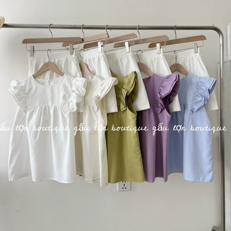 set áo babydoll kèm quần short phong cách hàn quốc