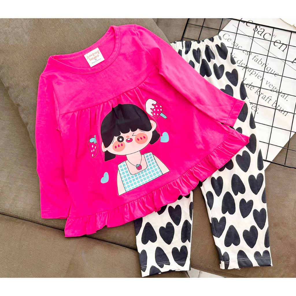 Bộ Babydoll Tay dài Quần dài chất Cotton xuất mềm đẹp  hoạt hình cho bé từ 10 - 23 ký - Quần áo trẻ em - Pikakid's