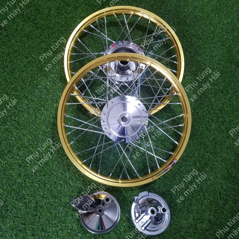 Bánh căm wave dream 2 thắng đùm phanh cơ trước sau niềng thái đen full má đùm trước sau như hình HTH46 MSP C0179