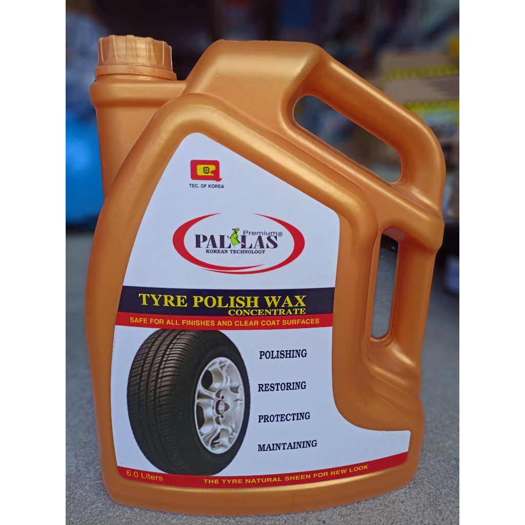 WAX bóng vỏ (lốp) ô tô, xe máy PALLAS - Trung Niên 6 lít/bình công nghệ KOREA