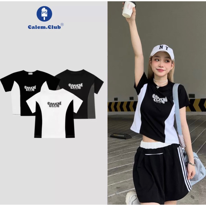 Baby tee phối màu Waist - Áo form nữ năng động chất liệu thun cotton 100% co giãn 2 chiều brand Calem.Club chính hãng | BigBuy360 - bigbuy360.vn