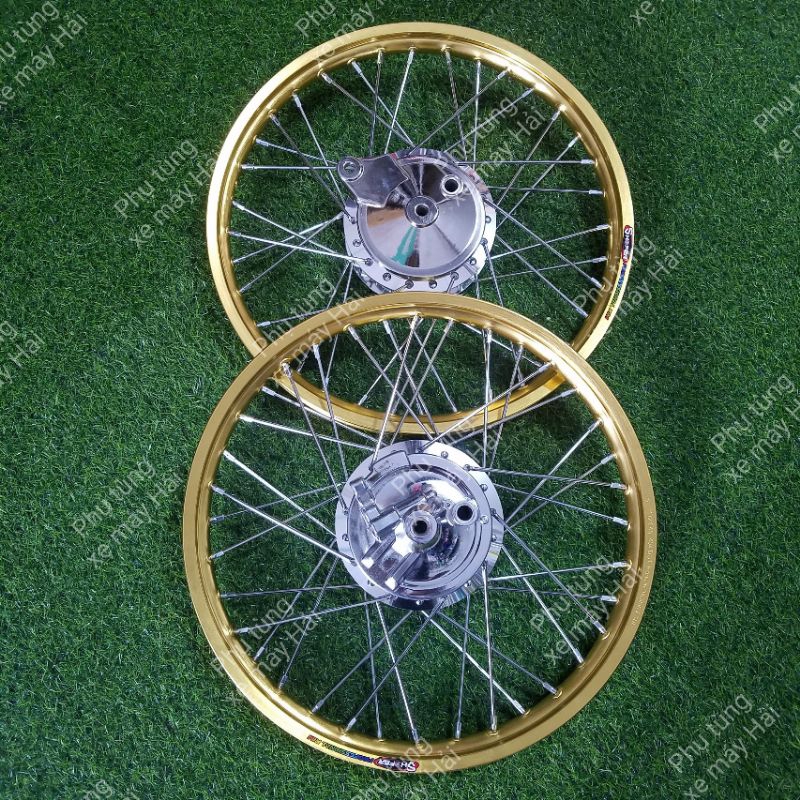 Bánh căm wave dream 2 thắng đùm phanh cơ trước sau niềng thái đen full má đùm trước sau như hình HTH46 MSP C0179