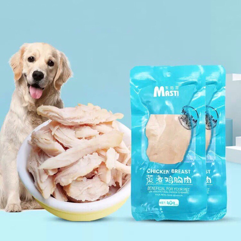 Ức gà hấp masti cho chó mèo 40gr m86pet