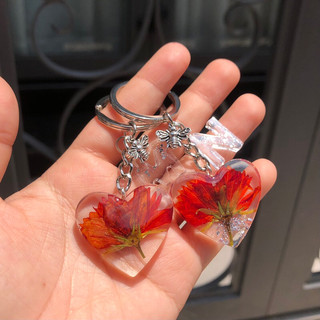 Móc khoá handmade hoa thật Keychain Diy quà lưu niệm Lilande