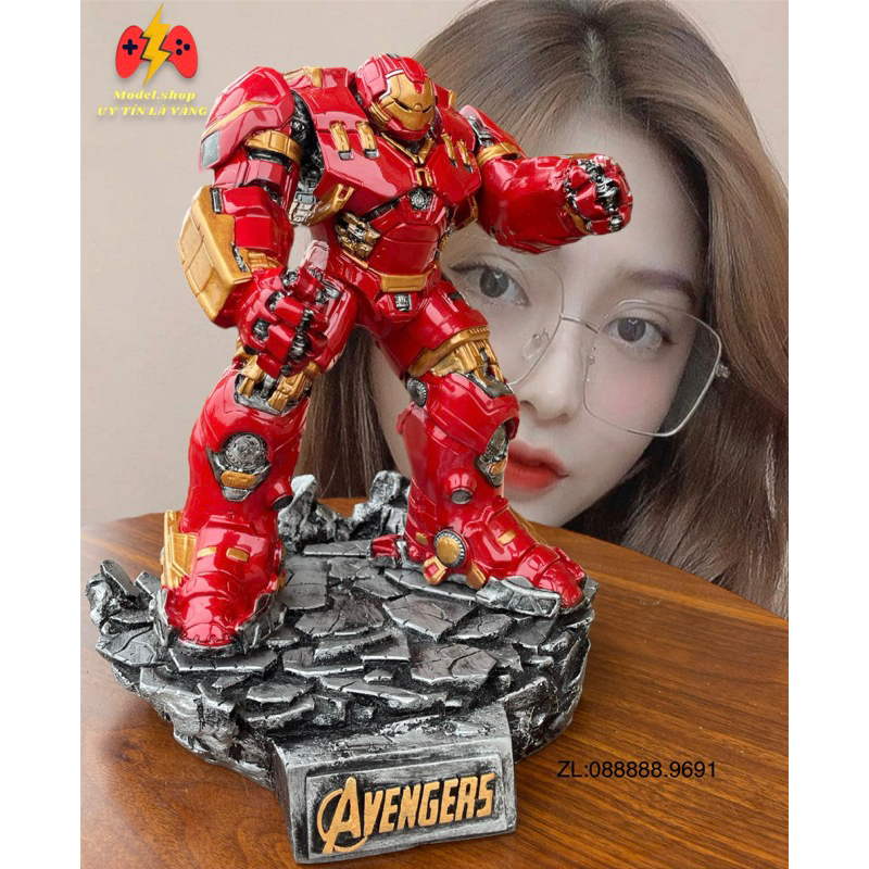 Mô hình HulkBuster cao cấp kích thước 32cm Decor phòng Gaming,