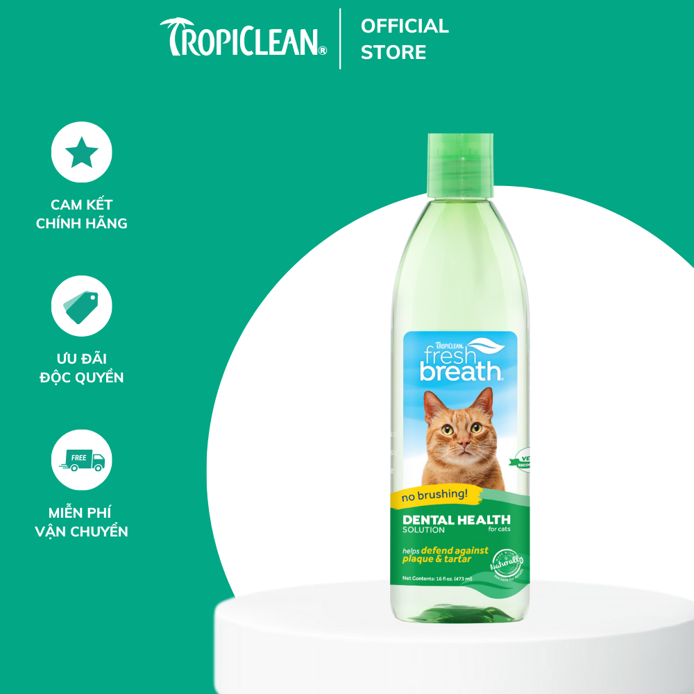 Nước vệ sinh răng miệng bổ sung chức năng cho Chó/ Mèo TropiClean Fresh Breath Oral Care Water Additive 473ml
