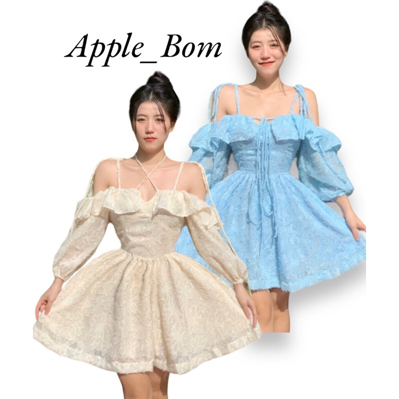 Đầm Tay Dài Xoè Bồng Chất Liệu Tơ Cao Cấp Hàng Loại 1