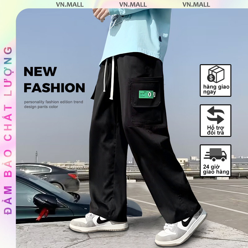 Quần Ống Rộng Nam - Lưng Dây Rút Thoải Mái, Lớp Lót Chống Nhăn, quần Cargo, quần Jogging - Summer Casual
