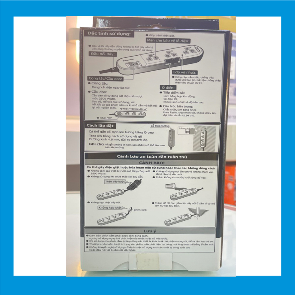 Ổ cắm có dây Panasonic WCHG2836/WCHG28334/WCHG28352/WCHG243322W-VN/ WCHG24332W  thiết kế với màu sắc tinh tế, trang nhã