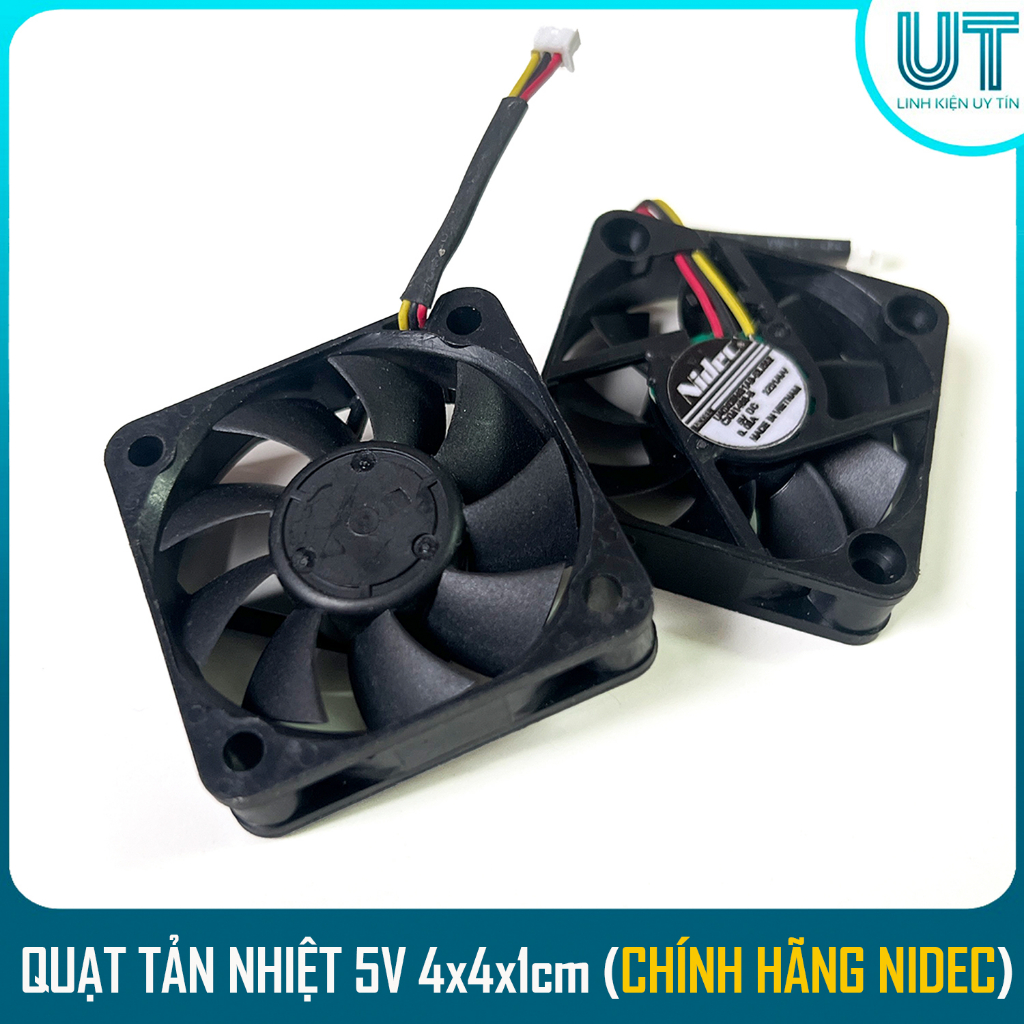 Quạt tản nhiệt 5V 0,06A 2000RPM vòng/ phút - Các size quạt 3 dây 4x4cm 5x5cm dày 1cm (Chính hãng Nidec)