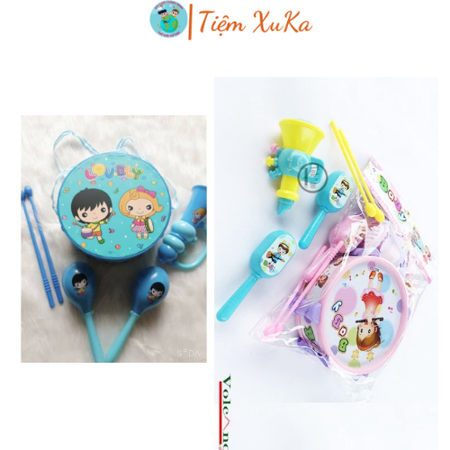 BỘ TRỐNG KÈN CHO BÉ THỎA SỨC VUI CHƠI, ĐẦY ĐỦ PHỤ KIỆN