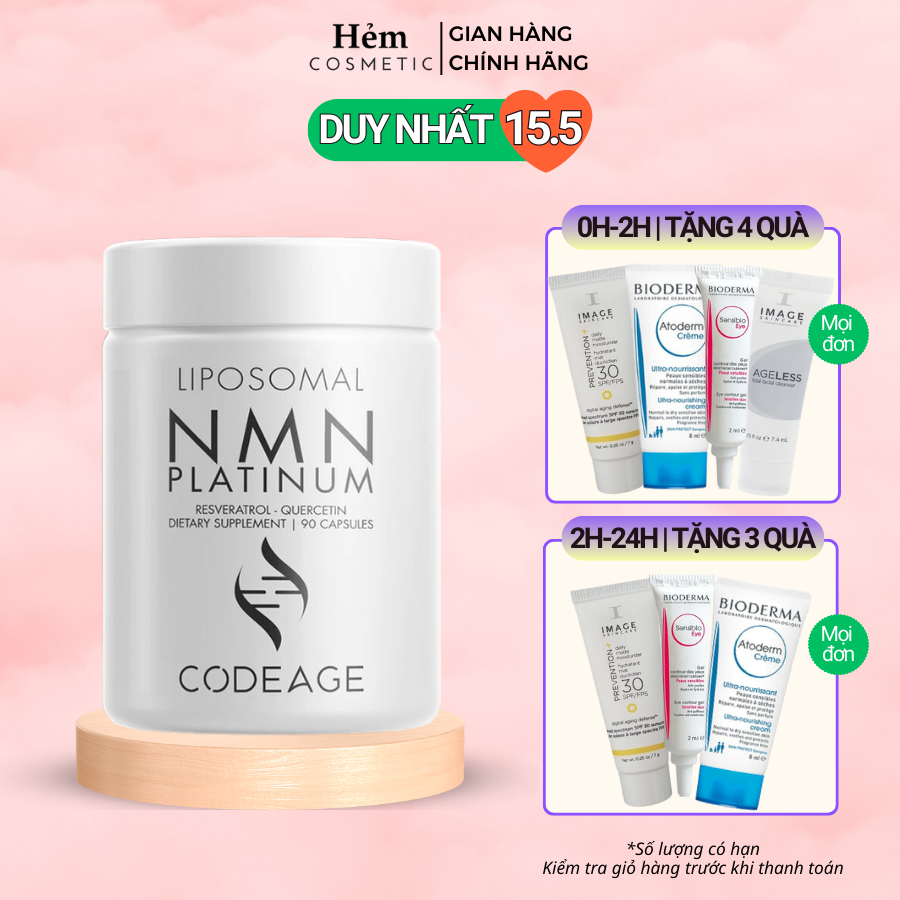 Viên uống ngăn ngừa lão hóa kéo dài tuổi thọ và trẻ hóa làn da Codeage Liposomal NMN 90 Viên - Hẻm Cosmetic