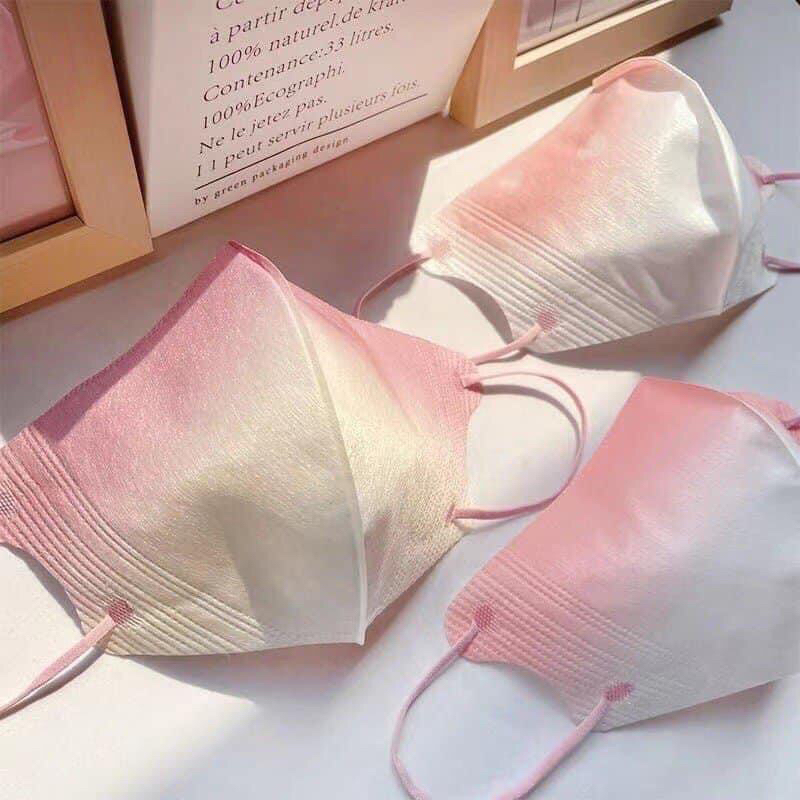 Combo 50 khẩu trang 3D Mask màu pastel ombre mix màu siêu xinh