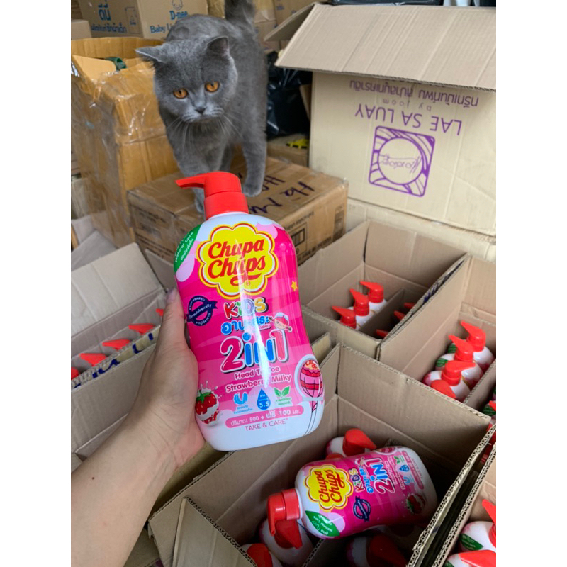 Chai tắm gội cho bé 2in1 Chupa chups Thái Lan