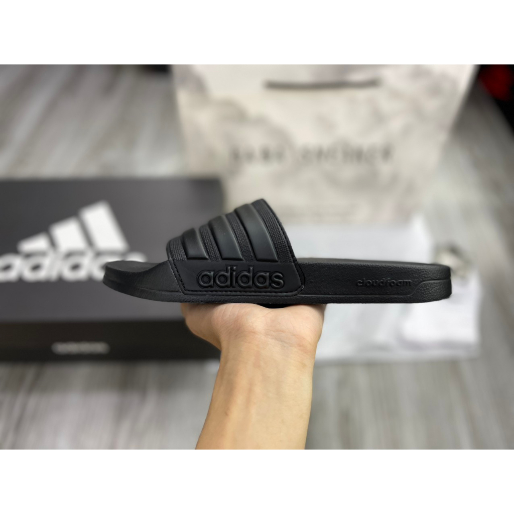 Dép Adi/Das Cloud/Foam Chính Hãng Full Đen  Ảnh Thật + freeship