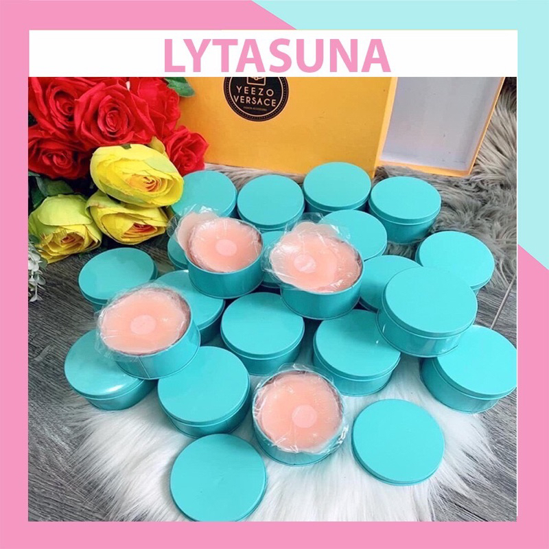 Miếng Dán Ngực Silicon, dán ti Hộp 5 cặp siêu dính tái sử dụng được nhiều lần