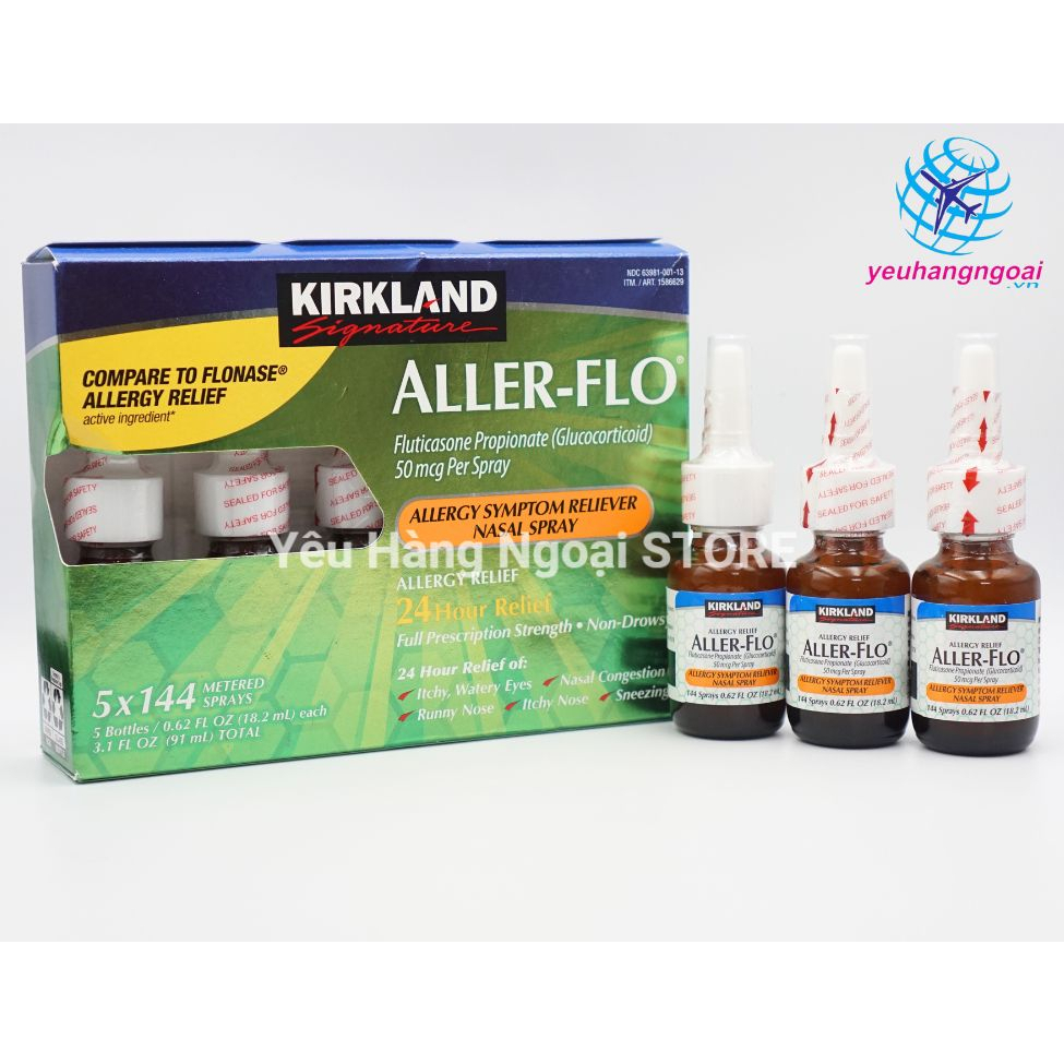 Xịt mũi chống dị ứng Kirkland Aller-Flo 18.2ML của Mỹ.