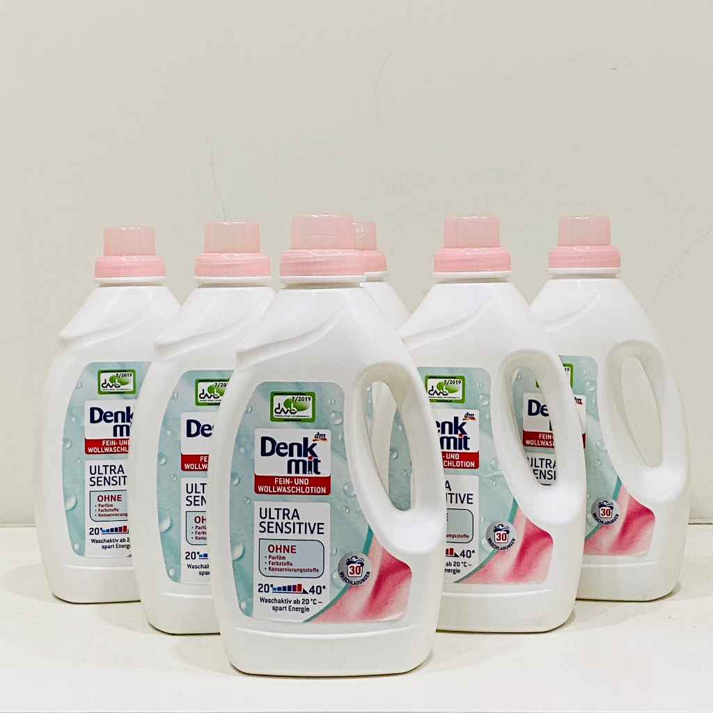 Denkmit nước giặt giành cho da nhạy cảm, vải len, tơ, da, lụa... Fein-und Wollwaschlotion Ultra Sensitive dung tích 1,5L