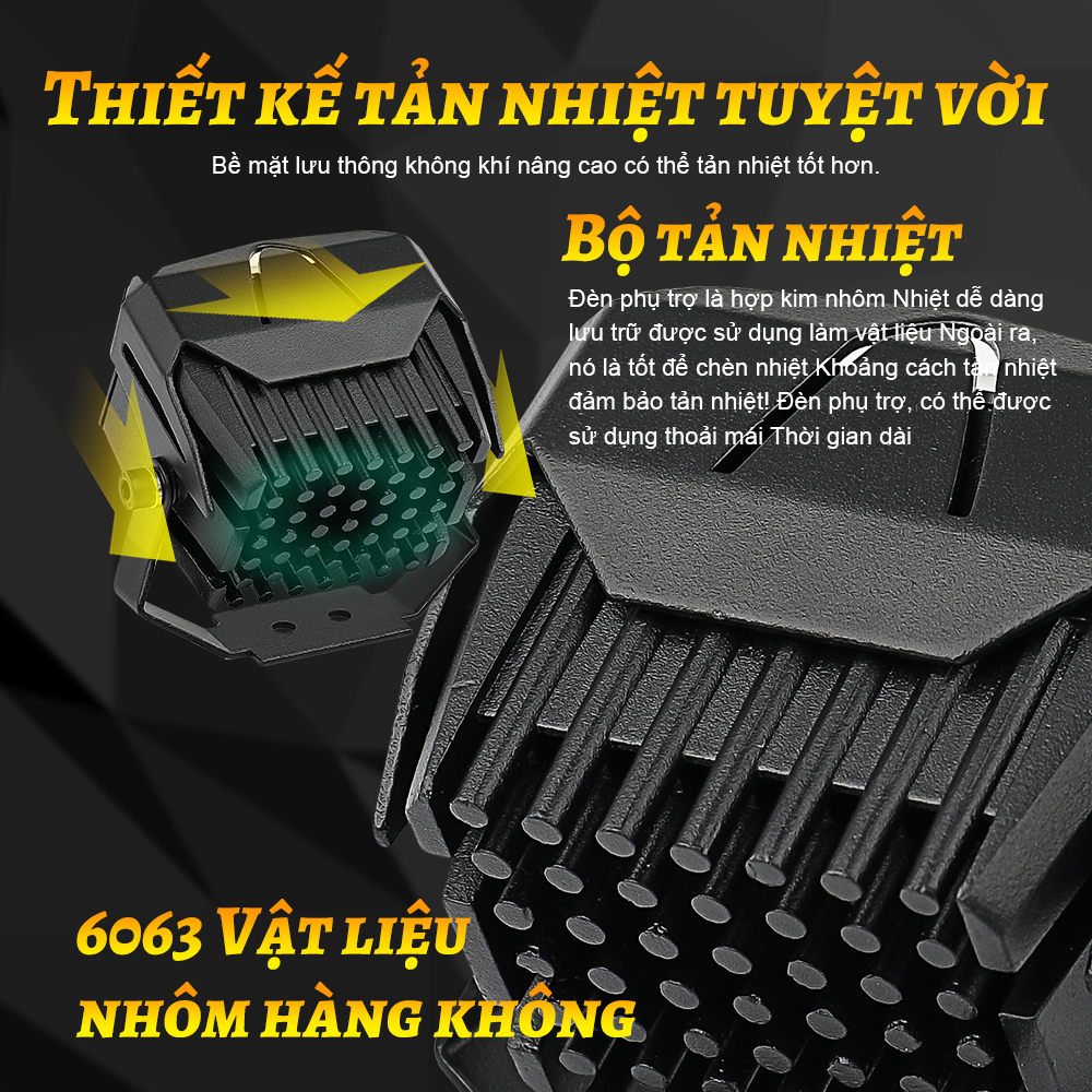 Đèn sương mù LED 12D 3" 100W 6000K 3000K 12000LM chuyên dụng cho xe máy/xe địa hình/xe tải/ô tô 12V 24V