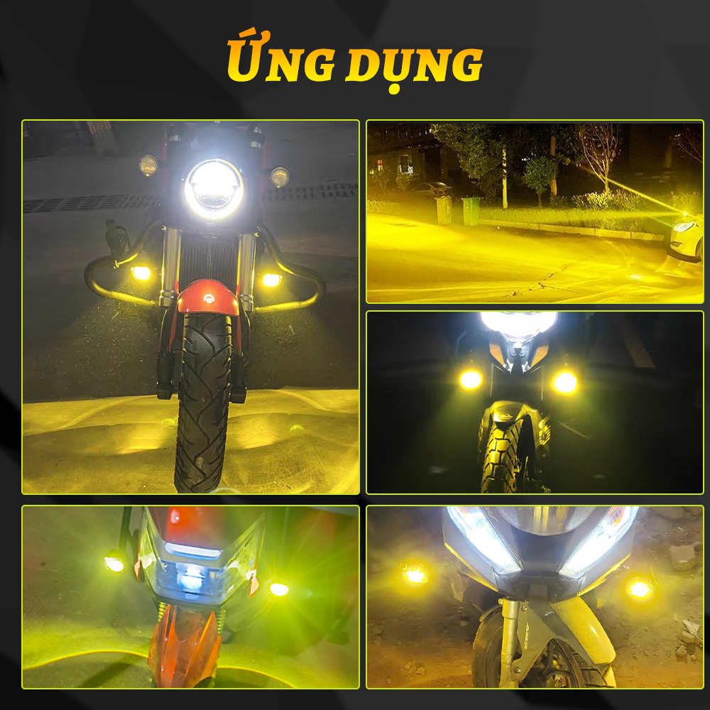 Đèn sương mù LED 12D 3" 100W 6000K 3000K 12000LM chuyên dụng cho xe máy/xe địa hình/xe tải/ô tô 12V 24V