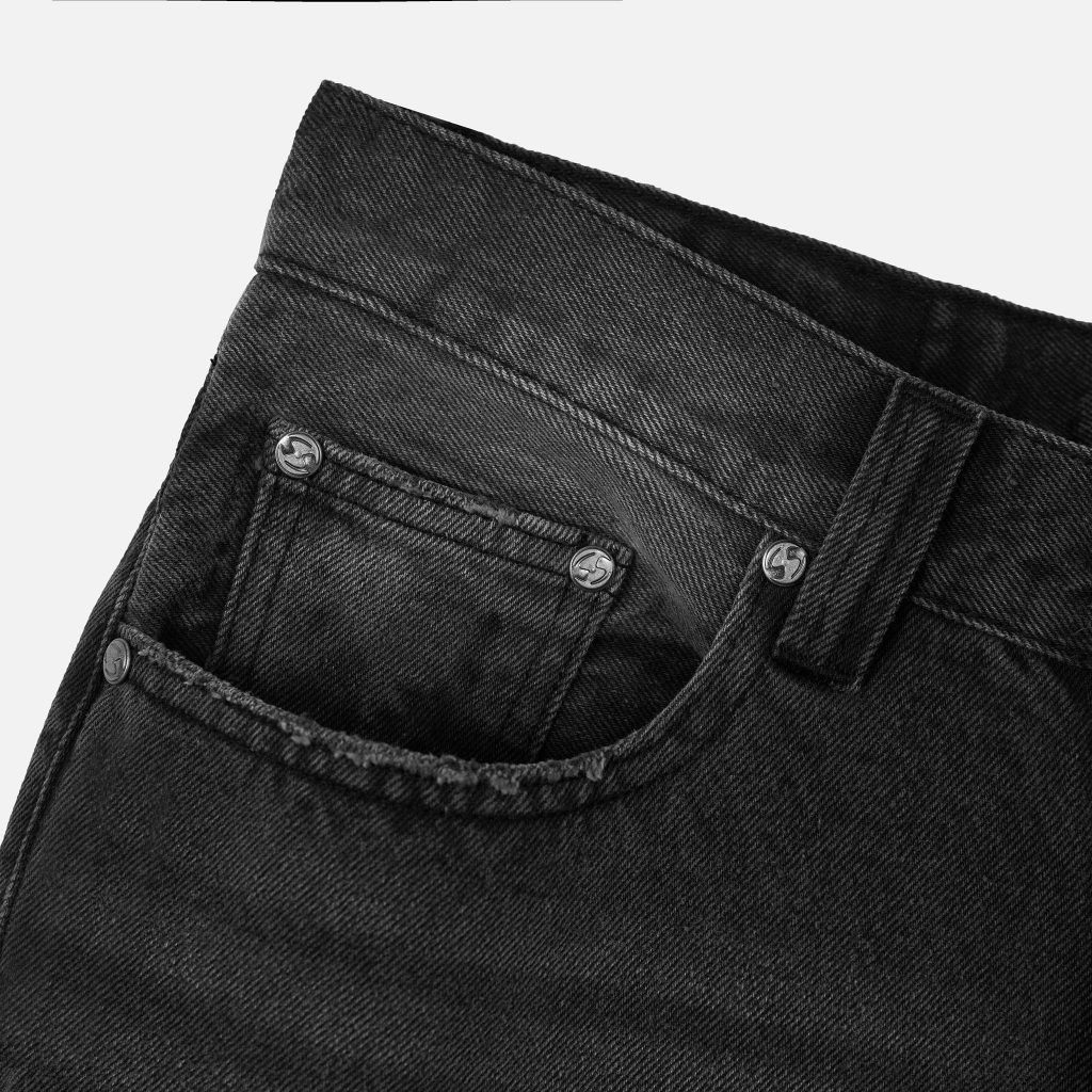 Quần Jeans NEEDS OF WISDOM Wide Fit Jeans - Black - Local Brand Chính Hãng