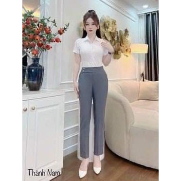 Quần Baggy vạt 3 cúc lệch cạp cao tôn dáng-TCS-mã 35