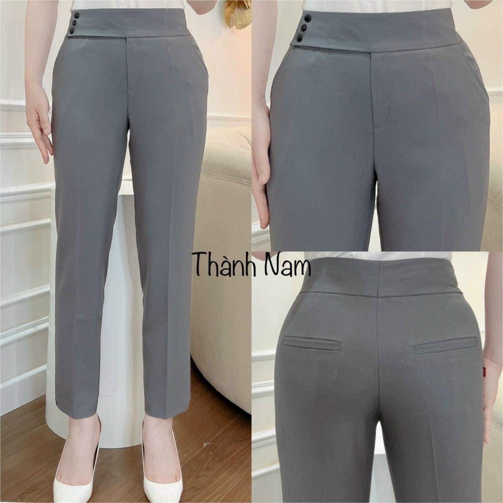 Quần Baggy vạt 3 cúc lệch cạp cao tôn dáng-TCS-mã 35