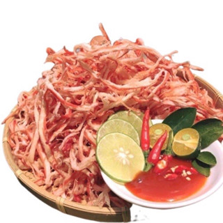 mực xé sợi hấp nước dừa lon 200g