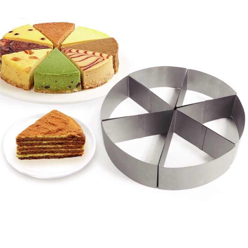 Bộ 6 khuôn ring mousse hình tam giác bằng inox
