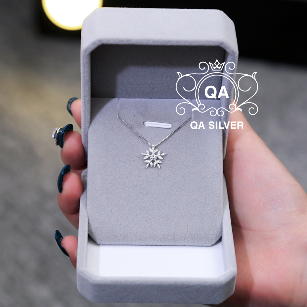 Mặt dây chuyền bạc nữ vòng cổ hoa tuyết đính đá S925 SNOWFLAKE QA SILVER Necklace NE230401
