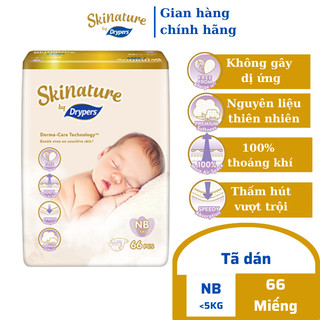 Tã dán Skinature by Drypers size NB 66 miếng 1 túi
