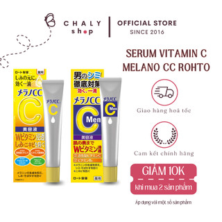Serum Melano CC Vitamin C Rohto dưỡng sáng da mờ thâm nám 20ml Nhật