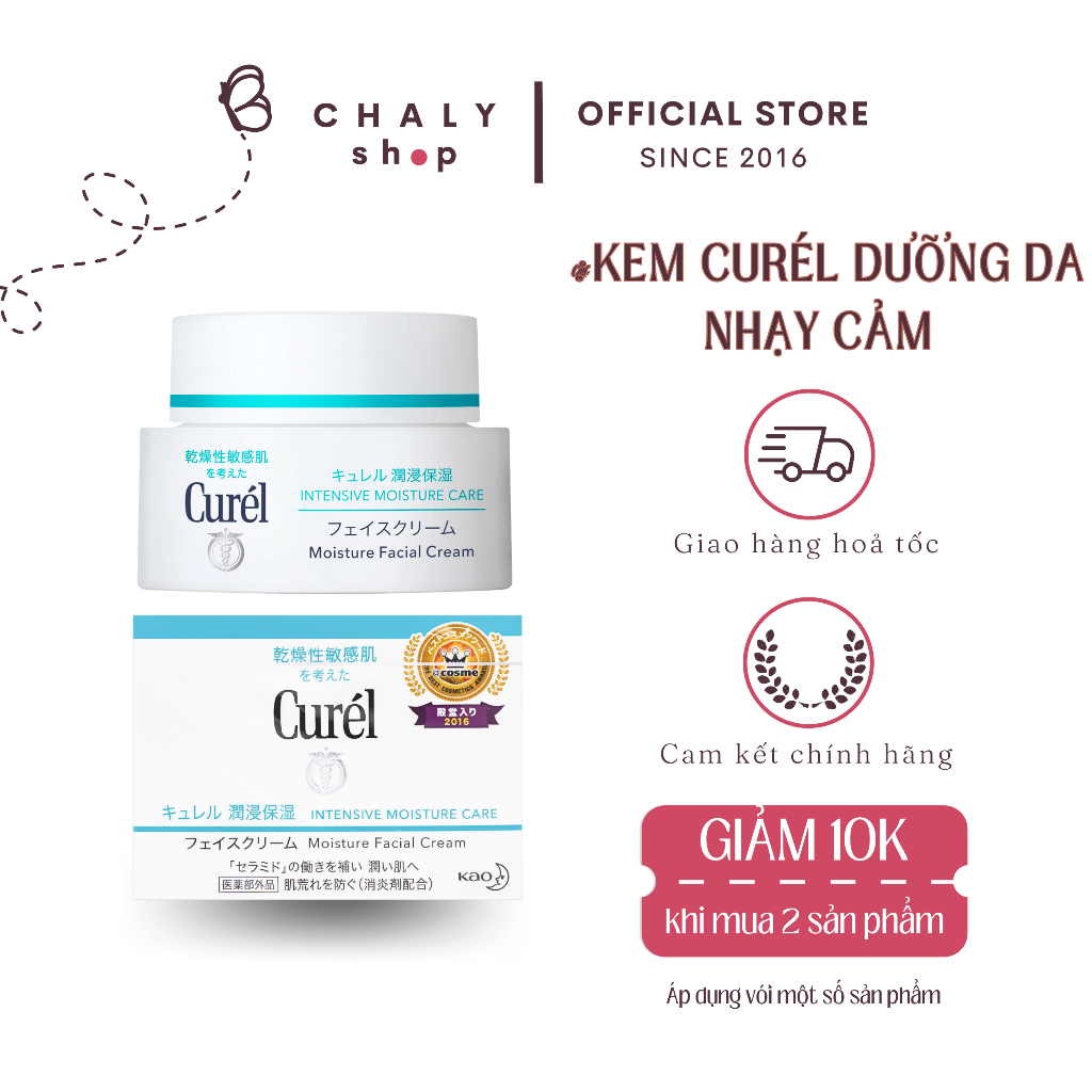 Kem dưỡng phục hồi da nhạy cảm Curel Intensive Moisture Cream 40g Nhật Bản