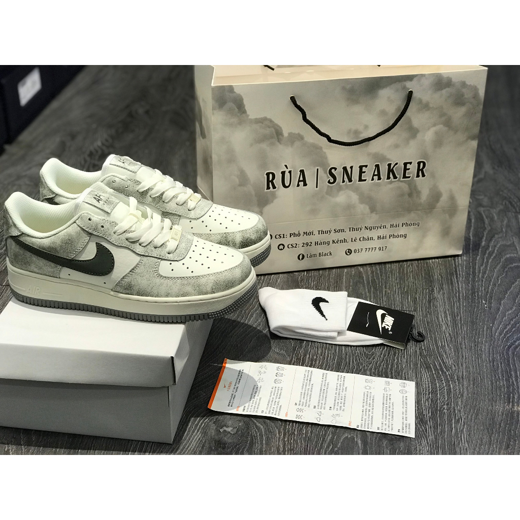Siêu Phẩm Giày Thể Thao Sneaker Giày AF1 Low Xám Loang Cao Cấp Ảnh Thật+Tặng Tất