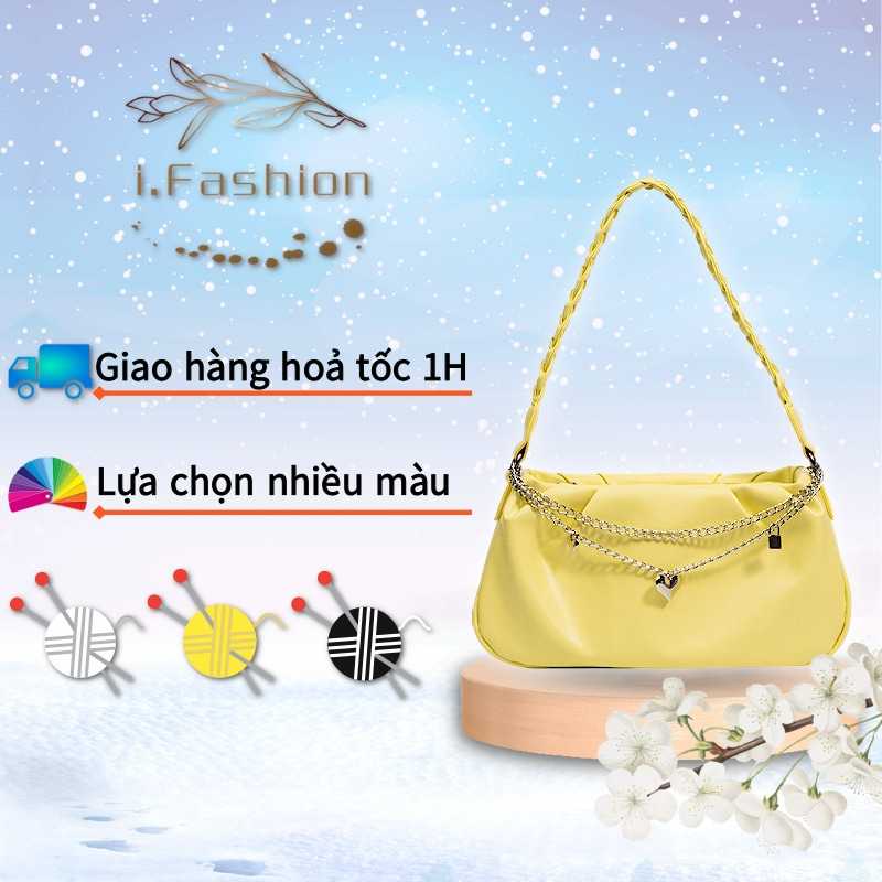 Túi đeo chéo nữ mới thời trang Hàn Quốc thiết kế đơn giản Túi Messenger phối màu trơn