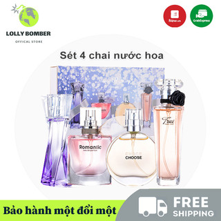 Sét 4 chai nước hoa nữ thơm lâu Kafina MelyStore hương thơm ngọt ngào quyến rũ,Combo Bộ 4 Chai Nước Hoa 25ml-Thơm Nhẹ