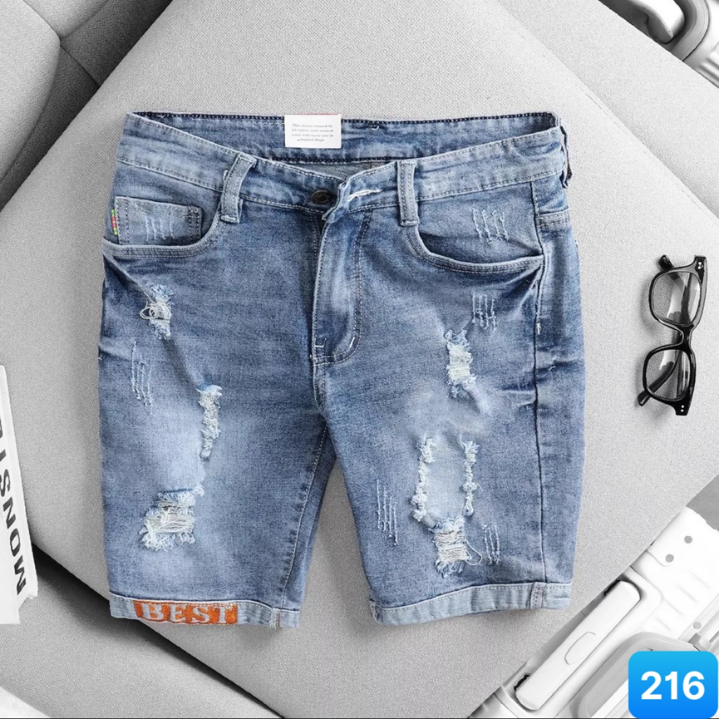 Quần Short Jean Nam chất bò cotton,quần lửng jean, Quần rin nam ngắn Ptz.boutique NHIỀU MẪU ĐẸP QS233