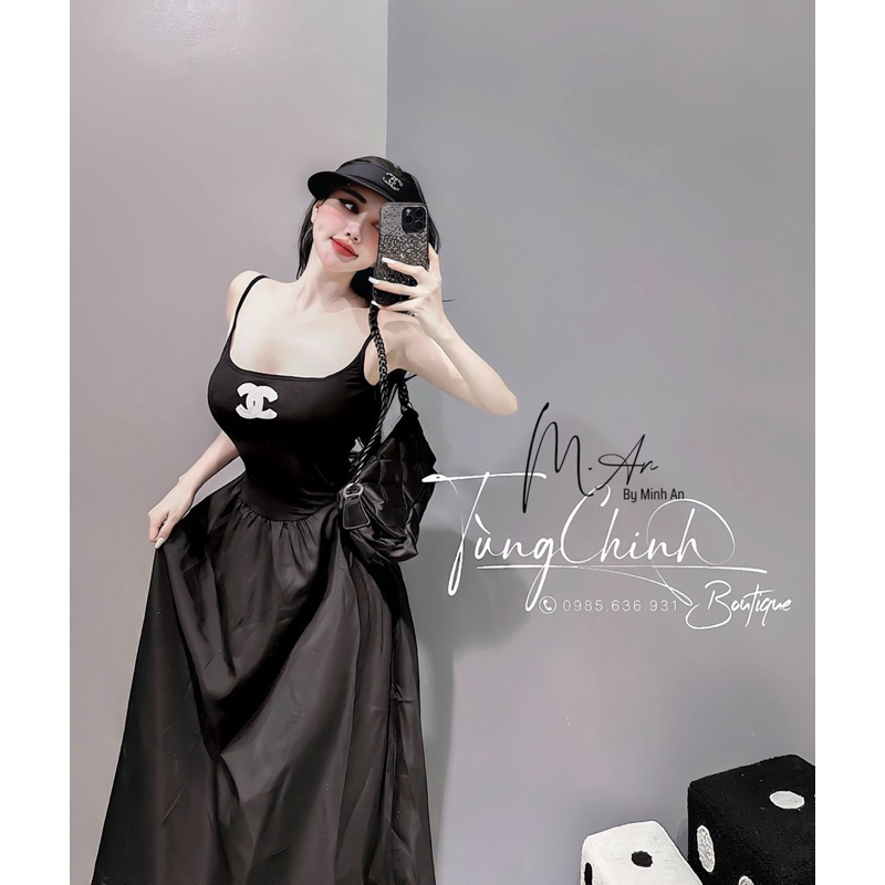 Váy nữ 2 dây dáng dài xoè bồng siêu xinh