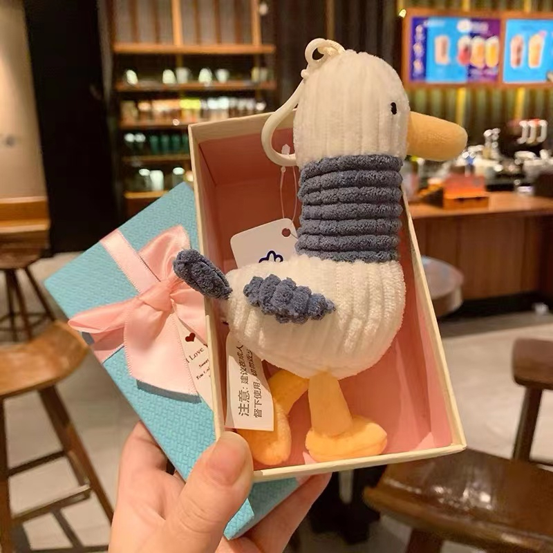 Móc Khóa Hình Chú Vịt Nhồi Bông Nhỏ Nhắn Dễ Thương Vịt Mặt Dây Chuyền