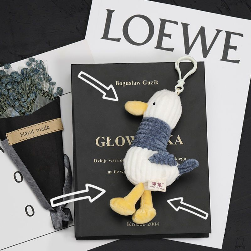 Móc Khóa Hình Chú Vịt Nhồi Bông Nhỏ Nhắn Dễ Thương Vịt Mặt Dây Chuyền