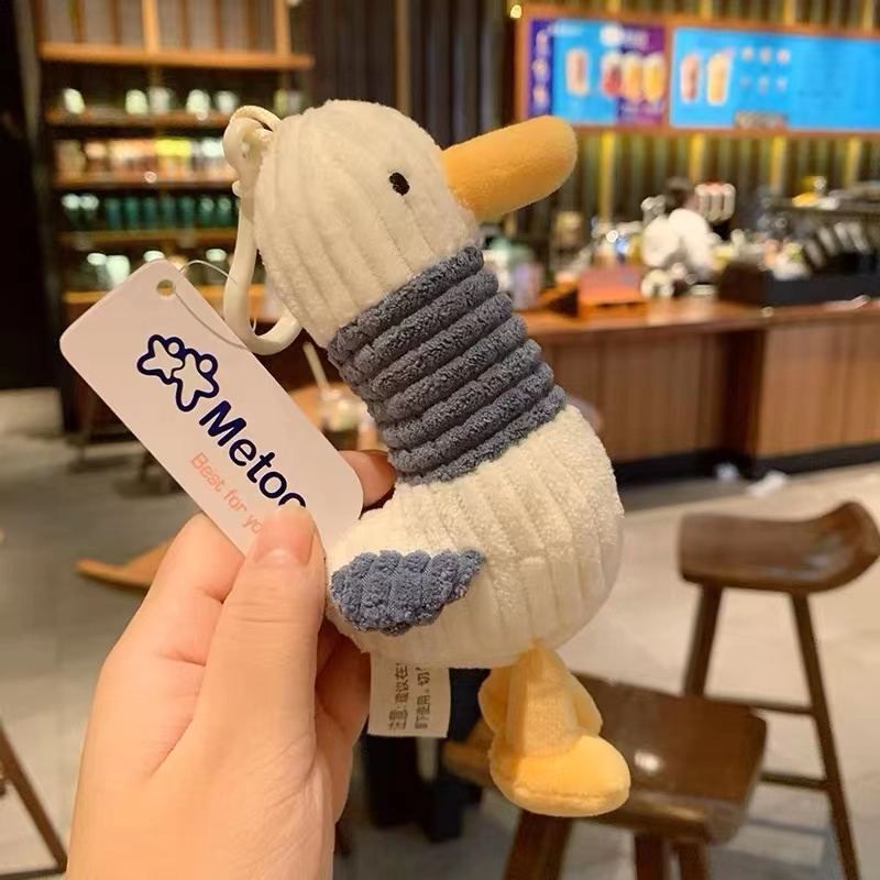 Móc Khóa Hình Chú Vịt Nhồi Bông Nhỏ Nhắn Dễ Thương Vịt Mặt Dây Chuyền