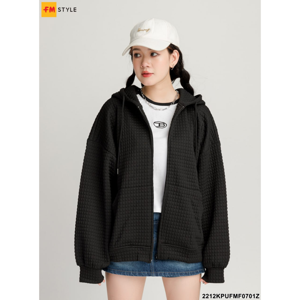 Áo khoác nữ FMSTYLE form rộng bigsize có mũ Hàn Quốc chất nỉ tổ ong thoáng mát mềm mại 23030456