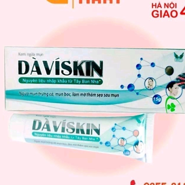 Kem ngừa mụn DÀVÍSKIN - nguyên liệu nhập khẩu từ Tây Ban Nha - 15 g